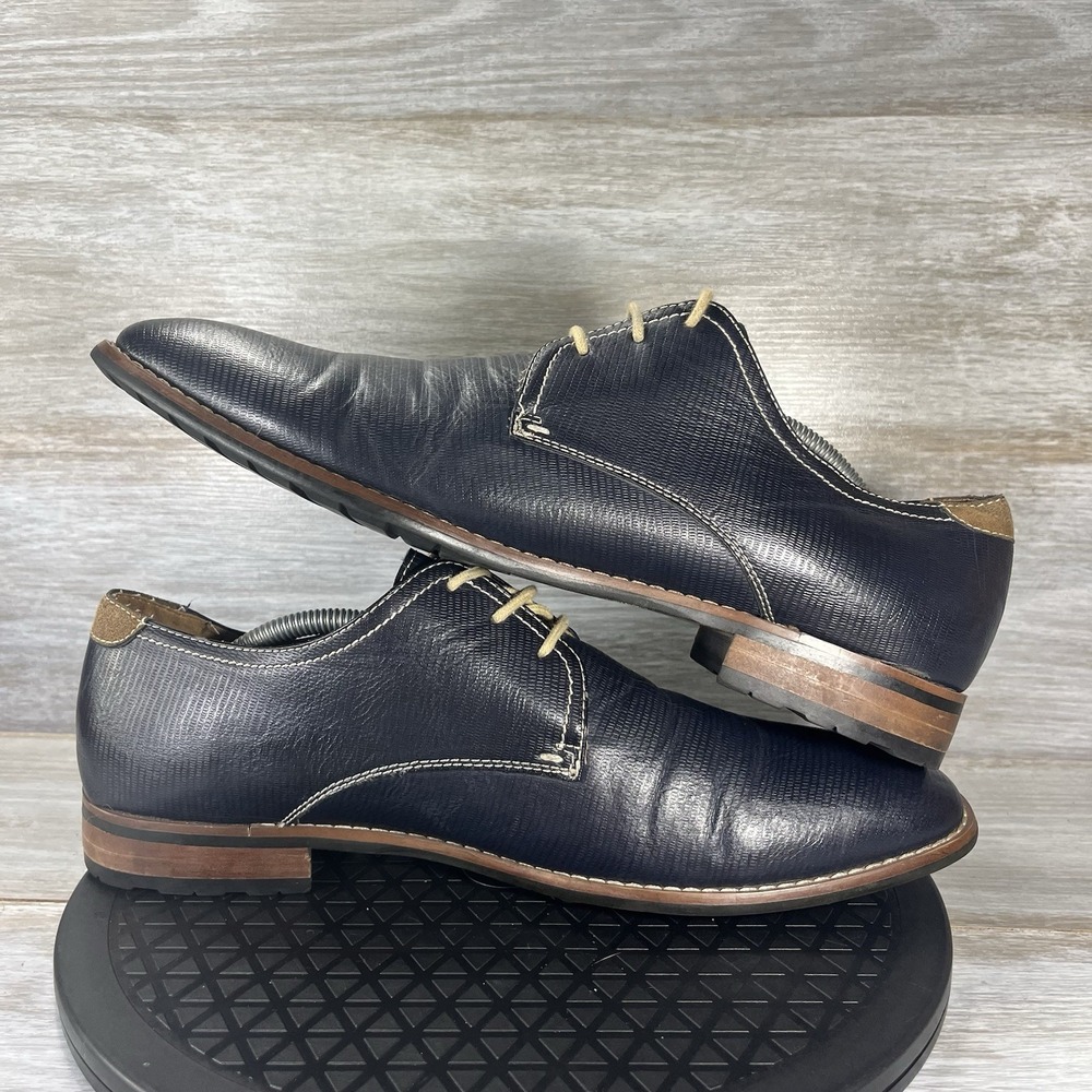 Steve Madden Men's Penter Blue Faux Leather Oxford Dress Shoes Size 10.5 - Picture 9 of 10